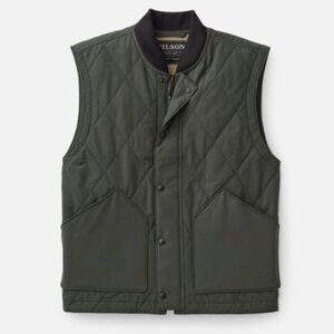 Filson Quilted Pack Vest Liner Dark Otter Green Men Medium Rare Hunting Outdoors